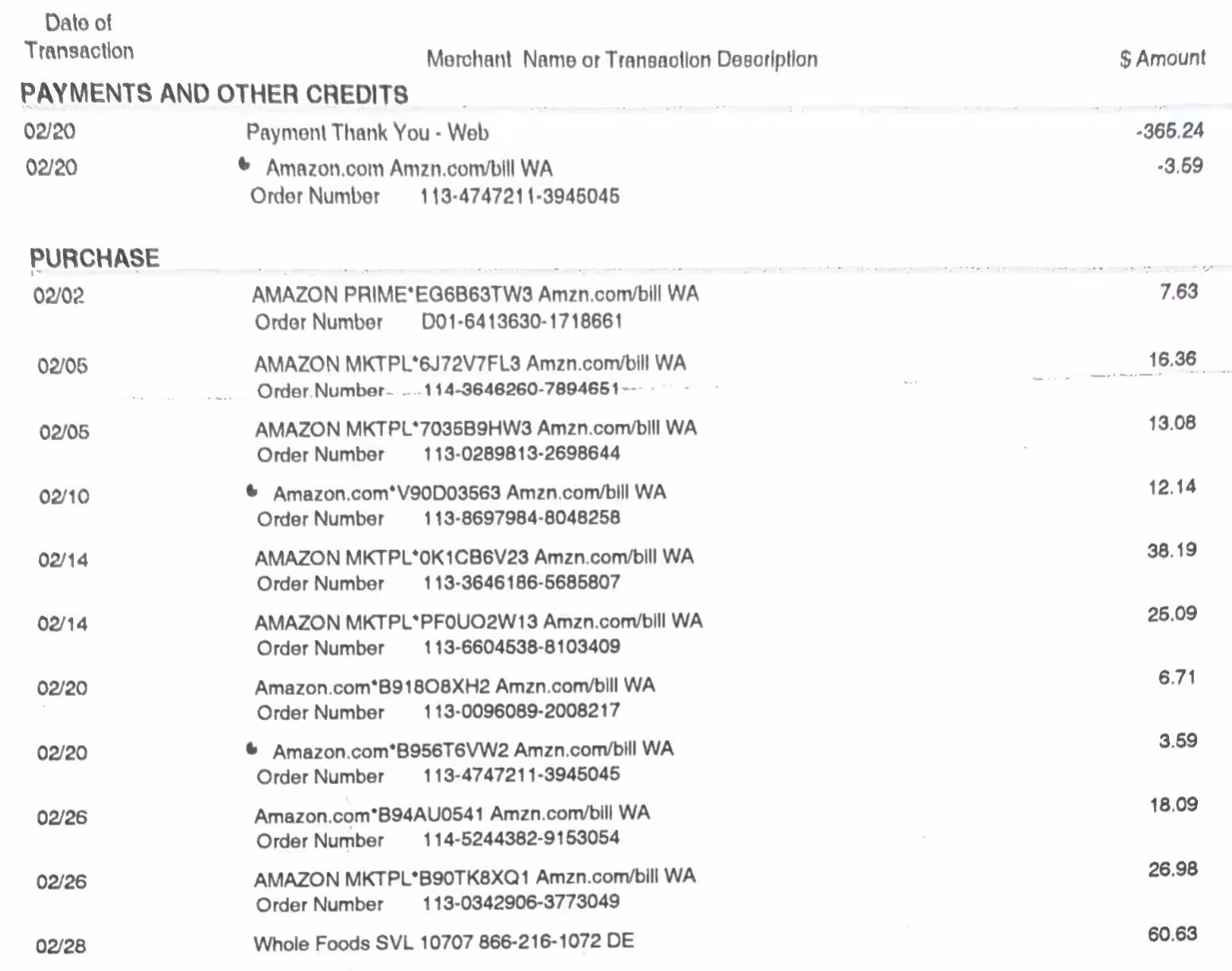 Example of a scanned document uploaded by the user